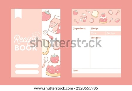 Hand drawn recipe book template