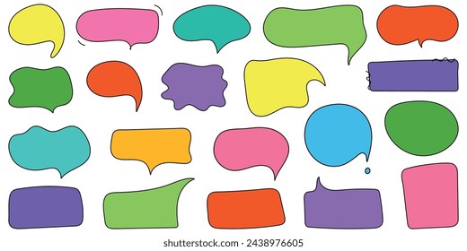 Hand drawn rectangle frame set.Doodle frame for textbox. Geometric Doodle border. Flat Vector illustration.