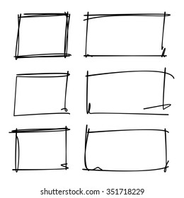 Hand Drawn Rectangle Frames, Borders