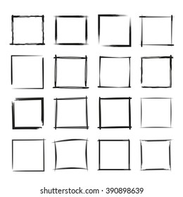 Hand Drawn Rectangle Frames, Grunge Border Set, Grunge Frame