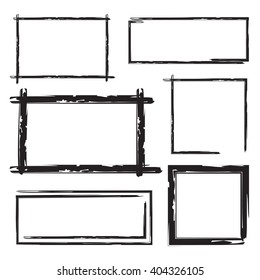 hand drawn rectangle frames, grunge rectangle frames
