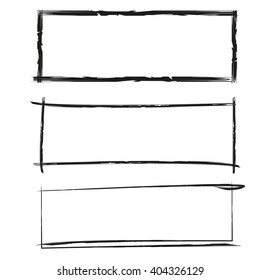hand drawn rectangle frames, grunge rectangle frames