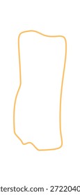 Handgezeichneter rechteckiger Umriss mit flüssiger, abstrakter Siggle-Form. Unregelmäßige organische Form als Icon, moderner Hintergrund oder kreatives Textelement mit einfachem künstlerischen Look für minimale Konzepte.