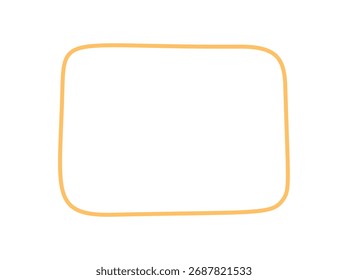 Marco de contorno de rectángulo dibujado a mano con estilo de borde orgánico forma una caja vacía sobre un fondo blanco. Esta Plantilla se adapta a las necesidades de la tarjeta o del texto, dando un aspecto limpio y mínimo en diversos diseños