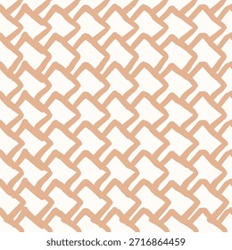 Rectángulos dibujados a mano que se superponen diagonalmente, formando un patrón geométrico minimalista en colores crema sobre fondo blanco. Abstractas patrón de Vector sin costuras. Ideal para la decoración del hogar, tela, Fondo de pantalla, envoltura de regalo, papelería, proyectos de diseño de embalaje.
