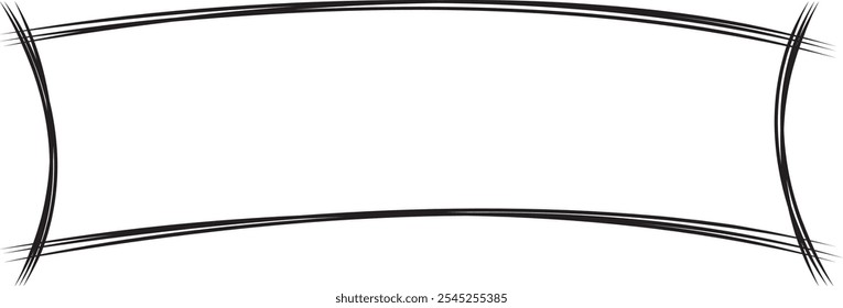 Handgezeichneter rechteckiger Rahmen mit einem rauen, farbigen Stil und skizzenhaften Linien, um Designs, Bannern oder Hintergründen eine künstlerische, minimalistische Note zu verleihen.