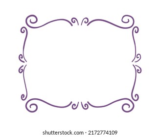 Hand drawn rectangular frame. Vector illustration