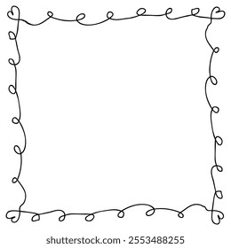 Hand drawn rectangular quadrate empty frame. Simple doodle vector illustration for decor and design.


