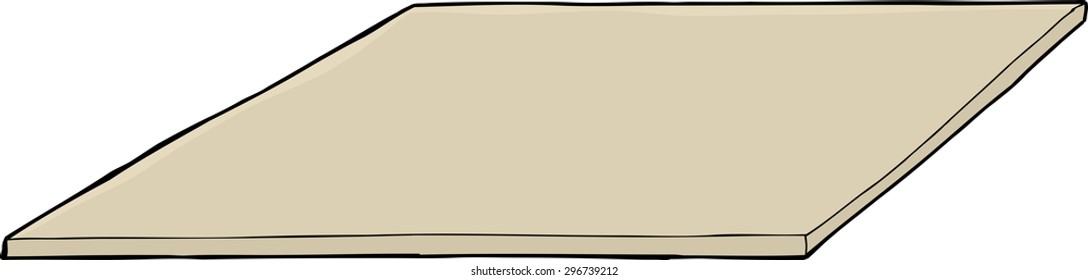 Hand drawn rectangular tabletop over white background