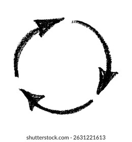 Handgezeichneter Recycling-Pfeil-Symbol Recycling-Ressourcen-Symbol Wiederverwendung von Materialien, keine Abfälle, grüne Umwelt, Rettung des Planeten
