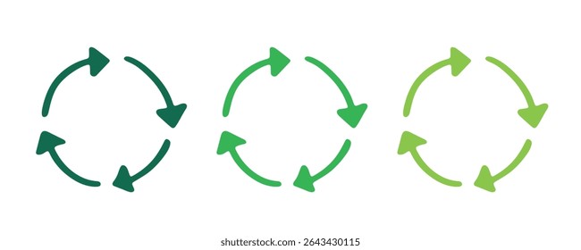 Hand drawn recycle arrow icon Recycling resources symbol Reuse of materials, zero waste, green environment, saving the planet