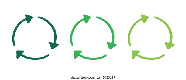 Hand drawn recycle arrow icon Recycling resources symbol Reuse of materials, zero waste, green environment, saving the planet