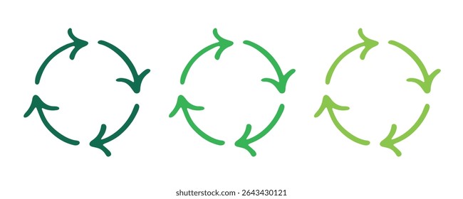 Hand drawn recycle arrow icon Recycling resources symbol Reuse of materials, zero waste, green environment, saving the planet