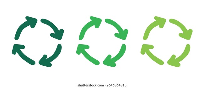 Hand drawn recycle arrow icon Recycling resources symbol Reuse of materials, zero waste, green environment, saving the planet