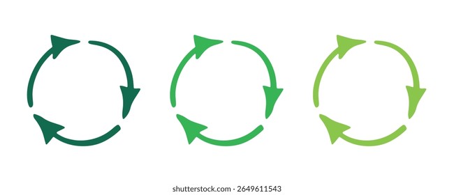 Hand drawn recycle arrow icon Recycling resources symbol Reuse of materials, zero waste, green environment, saving the planet