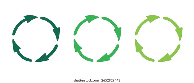 Icono de flecha de reciclaje dibujado a mano Símbolo de recursos de reciclaje Reutilización de materiales, cero residuos, medio ambiente verde, salvando el planeta