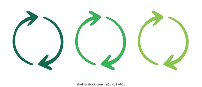 Hand drawn recycle arrow icon Recycling resources symbol Reuse of materials, zero waste, green environment, saving the planet