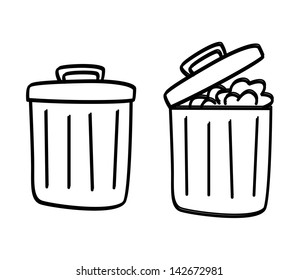hand drawn recycle bin
