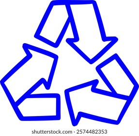 Hand drawn recycle icon. Go green icon. Sustainability icon.