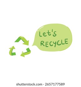 Diseño de Ilustración vectorial plana de icono de elemento ambiental y reciclaje dibujado a mano