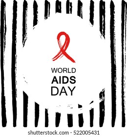 Hand drawn red AIDS HIV ribbon, design template with text World AIDS day.
World AIDS day. Medical sign.
World AIDS Day ribbon for AIDS background. AIDS Awareness ribbon.
