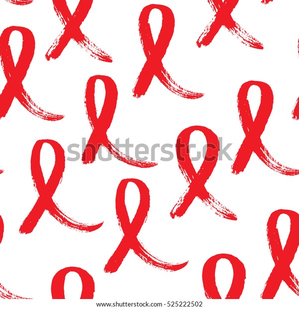 Hand Drawn Red Aids Hiv Ribbon Stock Vector (Royalty Free) 525222502