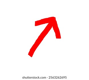 hand drawn red arrow icon pointing up right direction 