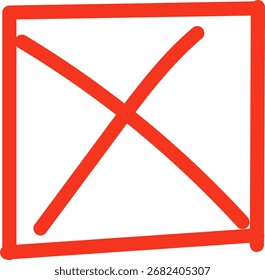 Icono de flecha roja dibujado a mano. flechas arriba derecha abajo. Marca cruzada, círculo, cuadrado, colección de diseño de icono de marca de verificación para el elemento de diseño de Vector de negocios y educación.