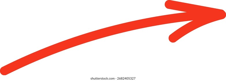 Icono de flecha roja dibujado a mano. flechas arriba derecha abajo. Marca cruzada, círculo, cuadrado, colección de diseño de icono de marca de verificación para el elemento de diseño de Vector de negocios y educación.
