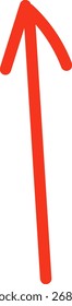 Icono de flecha roja dibujado a mano. flechas arriba derecha abajo. Marca cruzada, círculo, cuadrado, colección de diseño de icono de marca de verificación para el elemento de diseño de Vector de negocios y educación.