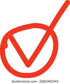 Icono de flecha roja dibujado a mano. flechas arriba derecha abajo. Marca cruzada, círculo, cuadrado, colección de diseño de icono de marca de verificación para el elemento de diseño de Vector de negocios y educación.