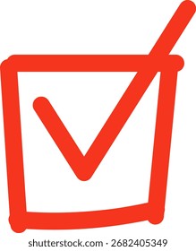 Icono de flecha roja dibujado a mano. flechas arriba derecha abajo. Marca cruzada, círculo, cuadrado, colección de diseño de icono de marca de verificación para el elemento de diseño de Vector de negocios y educación.