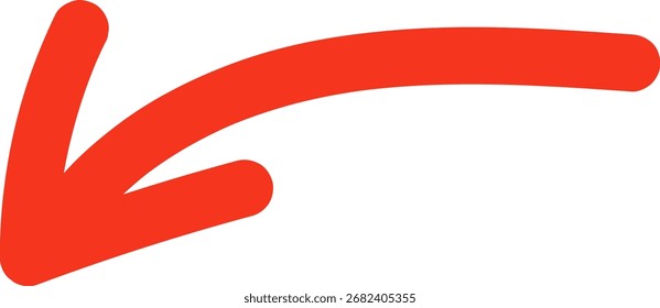Handgezeichneter roter Pfeil. Links oben rechts unten Pfeile. Kreuz-, Kreis-, Quadrat-, Häkchen-Symbol-Design-Sammlung für Unternehmen und Bildung Vektor Design Element.