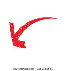 Dibujado a mano ilustración de flecha roja