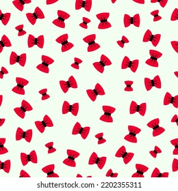Hand drawn red  bow tie illustration. Seamless pattern , simple but cute design suitable for  print on textile, wrapping, stationary.