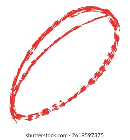 Hand drawn red brush stroke highlight circle
