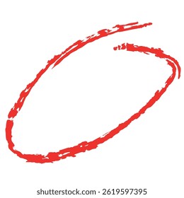 Hand drawn red brush stroke highlight circle