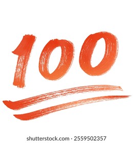 Hand drawn Red Brushstroke 100 Points
