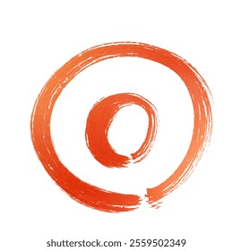 Hand drawn Red Brushstroke Double Circle
