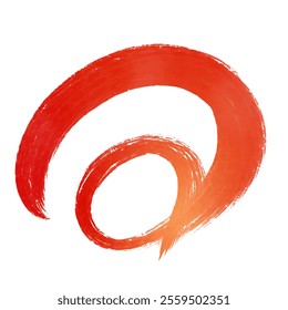 Hand drawn Red Brushstroke Double Circle
