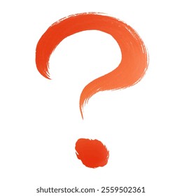 Hand drawn Red Brushstroke Question Mark