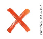 Hand drawn Red Brushstroke X Mark
