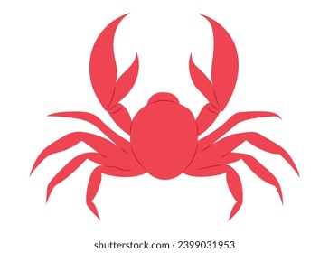 Hand drawn red cancer, isolated vector illustration