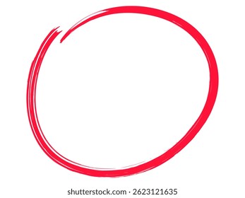 Destaque de círculo vermelho desenhado à mão. Linha de círculo do marcador de vetor