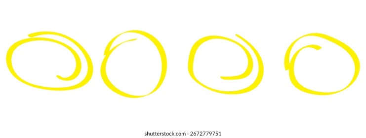 Resaltador de círculo rojo dibujado a mano. Línea circular de marcador de Vector