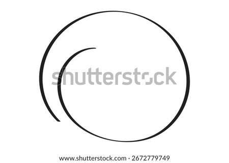 Hand drawn red circle highligter. Vector marker circle line