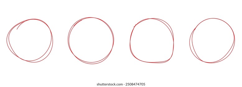 hand drawn red circle , pen drawn circle , doodle circle eps 10.