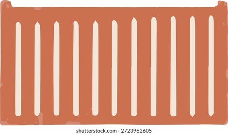 Ilustración de contenedor rojo dibujado a mano