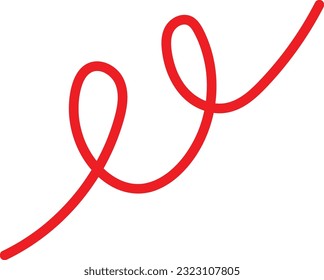 Hand drawn red curly line doodle. best use for graphics and social media post background and elements.