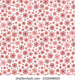 Hand drawn red doodle seamless pattern.  For fabric, textile, wrapping paper, card, invitation, wallpaper, web design.